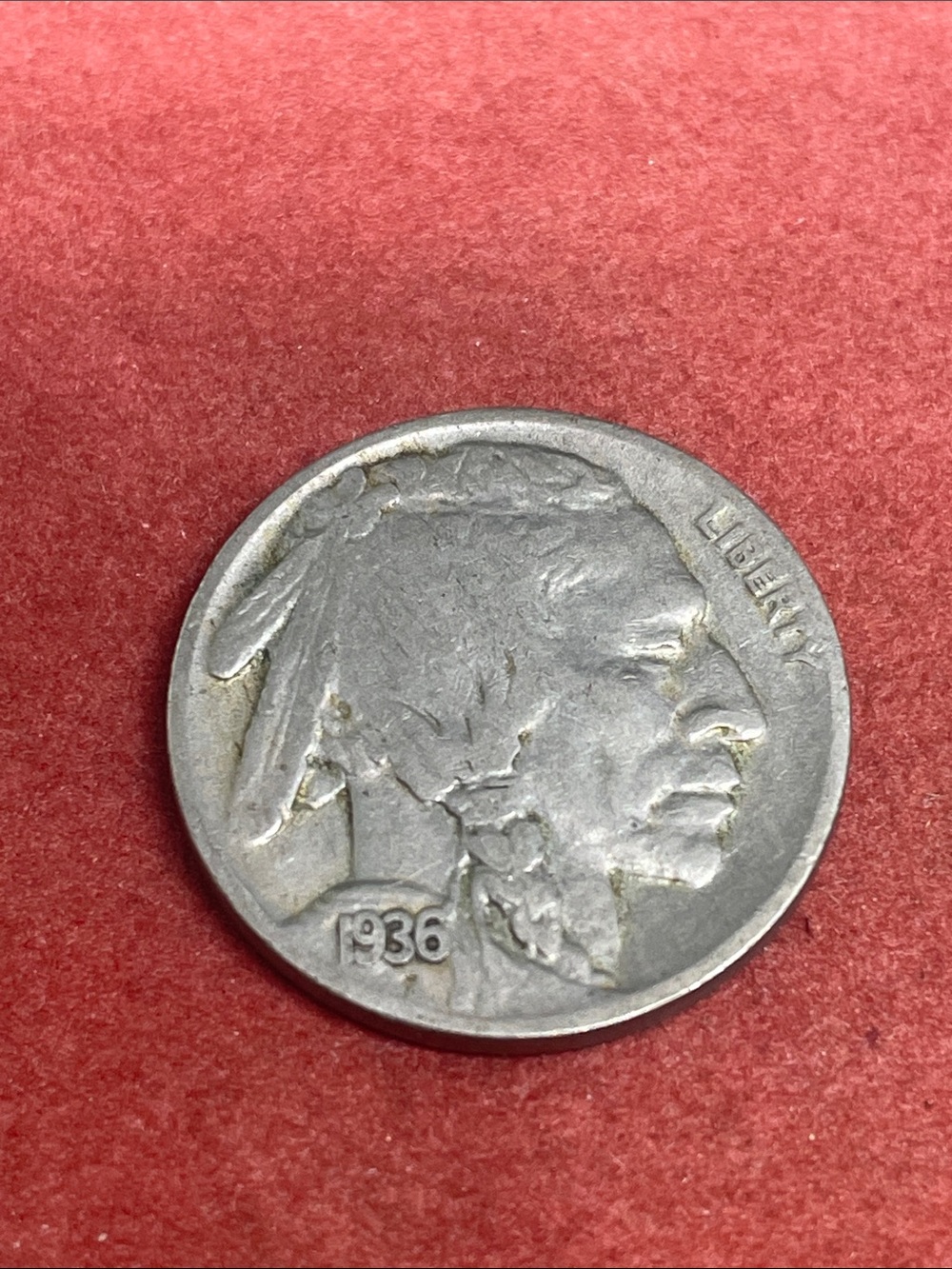 Vintage 1936 S Buffalo Nickel